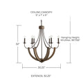 CAPITAL LIGHTING, TYBEE CHANDELIER, CHANDELIER LIGHT