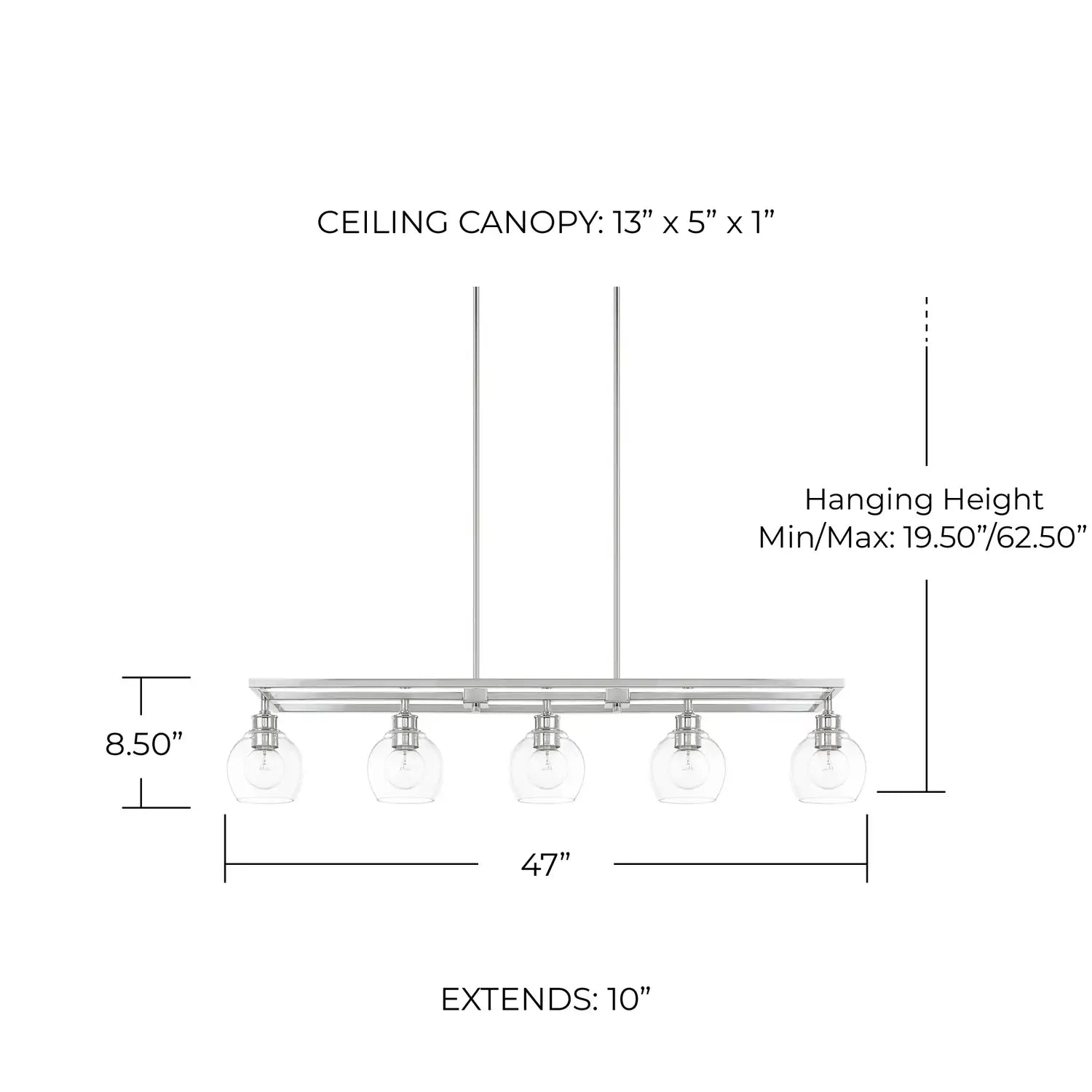 CAPITAL LIGHTING, MID CENTURY LINEAR CHANDELIER, LINEAR LIGHT