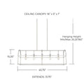 CAPITAL LIGHTING, AUBREY LINEAR CHANDELIER, LINEAR LIGHT