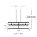 CAPITAL LIGHTING, AUBREY LINEAR CHANDELIER, LINEAR LIGHT