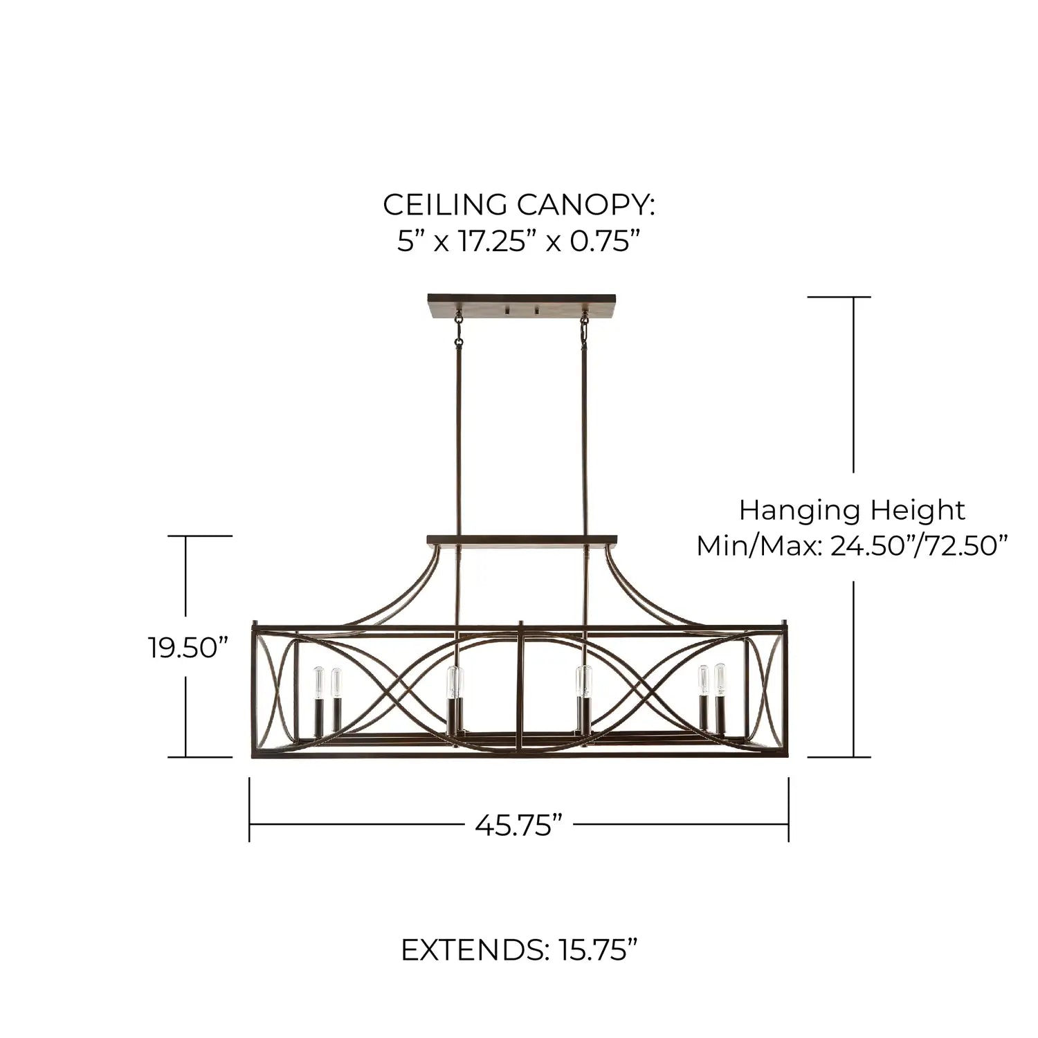 CAPITAL LIGHTING, TYBEE LINEAR CHANDELIER, LINEAR LIGHT