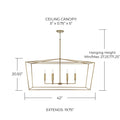 CAPITAL LIGHTING, THEA LINEAR CHANDELIER, LINEAR LIGHT