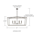 CAPITAL LIGHTING, THEA LINEAR CHANDELIER, LINEAR LIGHT