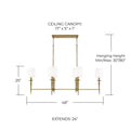 CAPITAL LIGHTING, ABBIE LINEAR CHANDELIER, LINEAR LIGHT