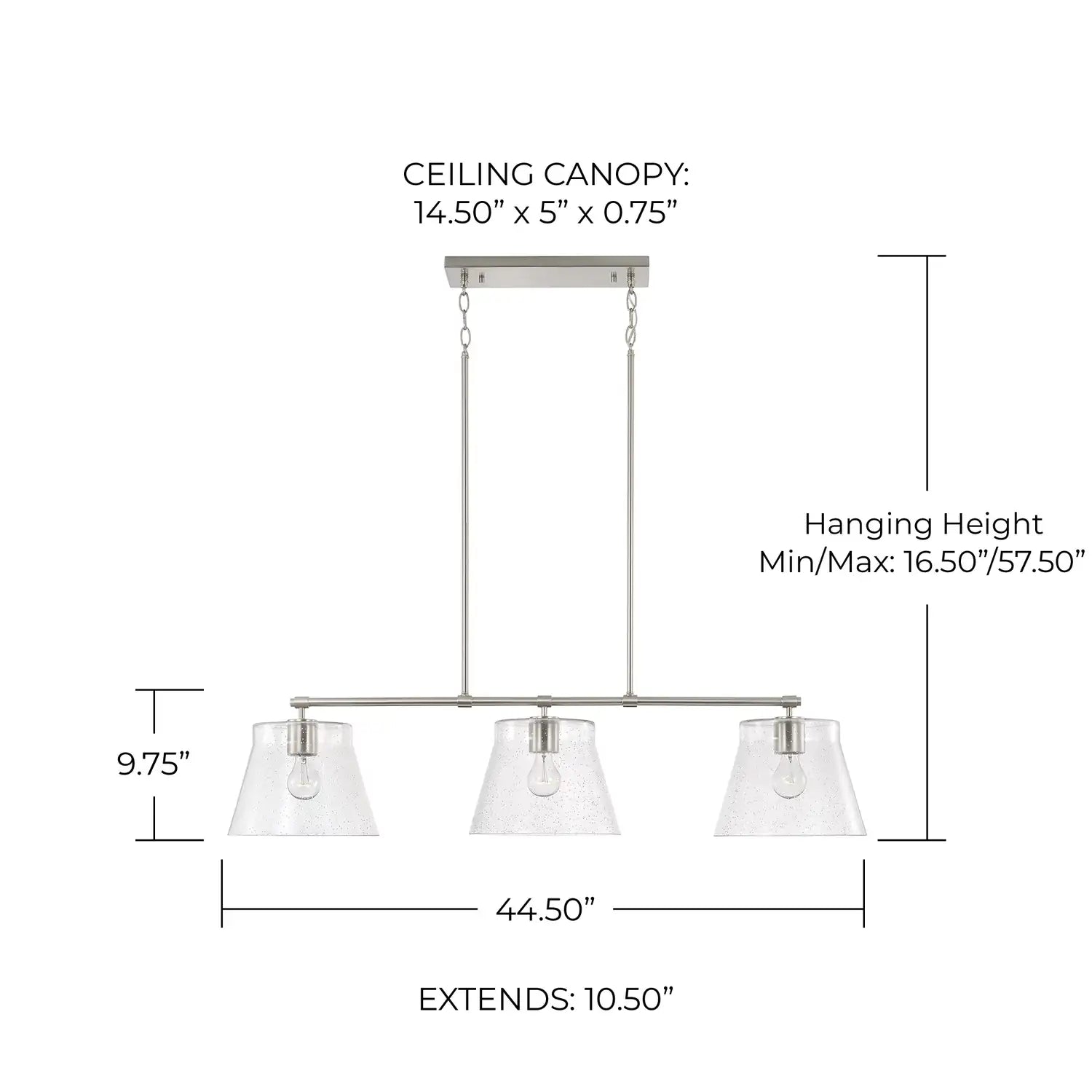 CAPITAL LIGHTING, BAKER LINEAR CHANDELIER, LINEAR LIGHT