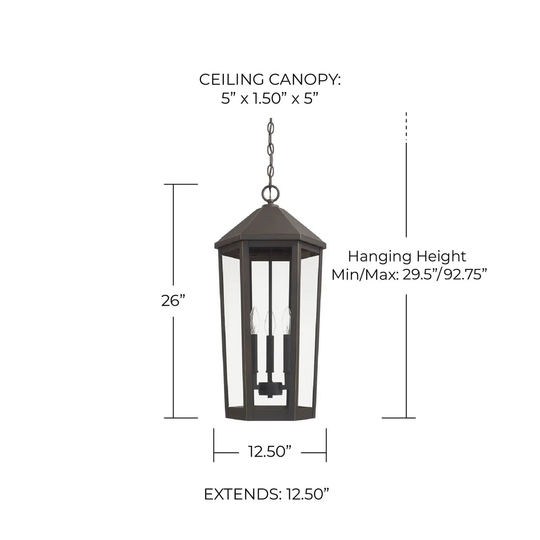CAPITAL LIGHTING, ELLSWORTH OUTDOOR HANGING-LANTERN, OUTDOOR CEILING LIGHT