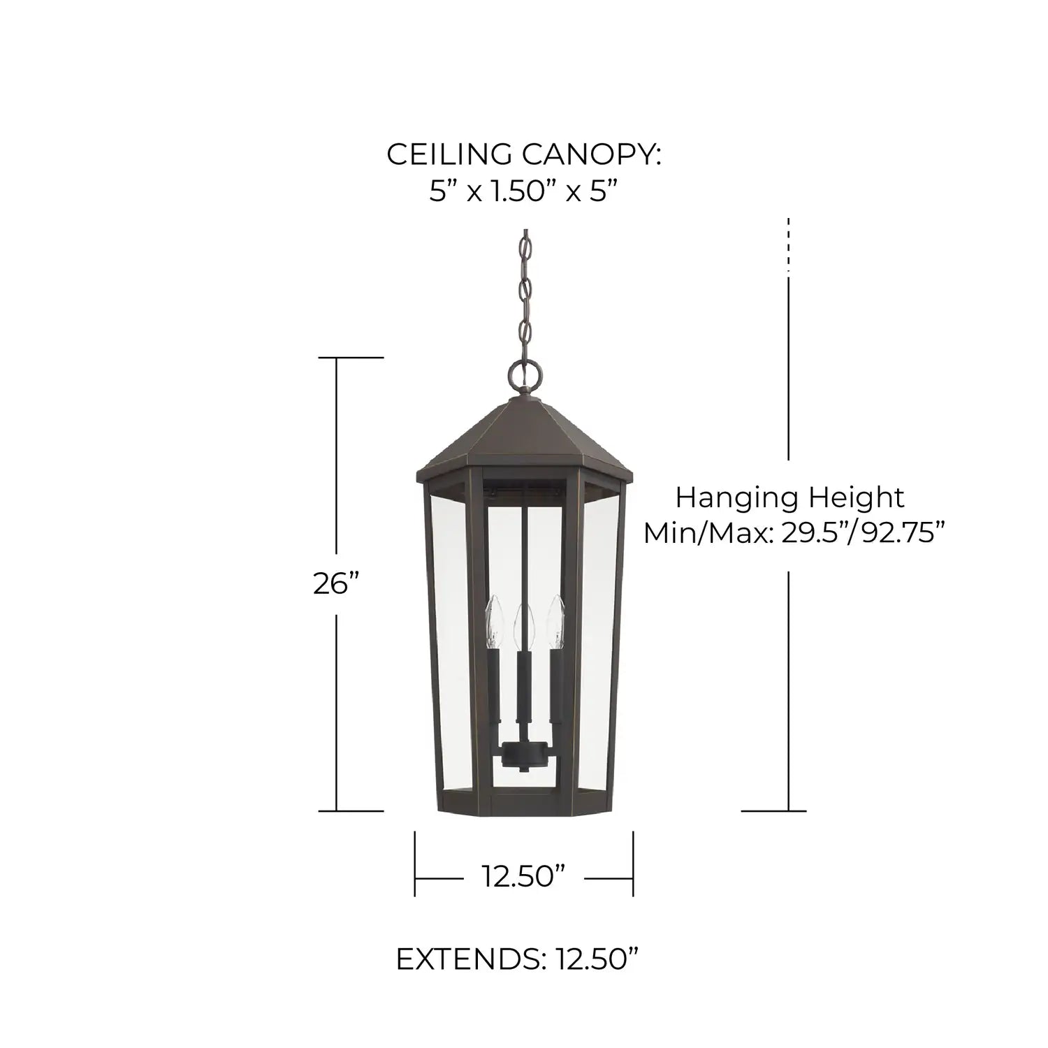 CAPITAL LIGHTING, ELLSWORTH OUTDOOR HANGING-LANTERN, OUTDOOR CEILING LIGHT