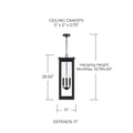 CAPITAL LIGHTING, HUNT OUTDOOR HANGING-LANTERN, OUTDOOR CEILING LIGHT