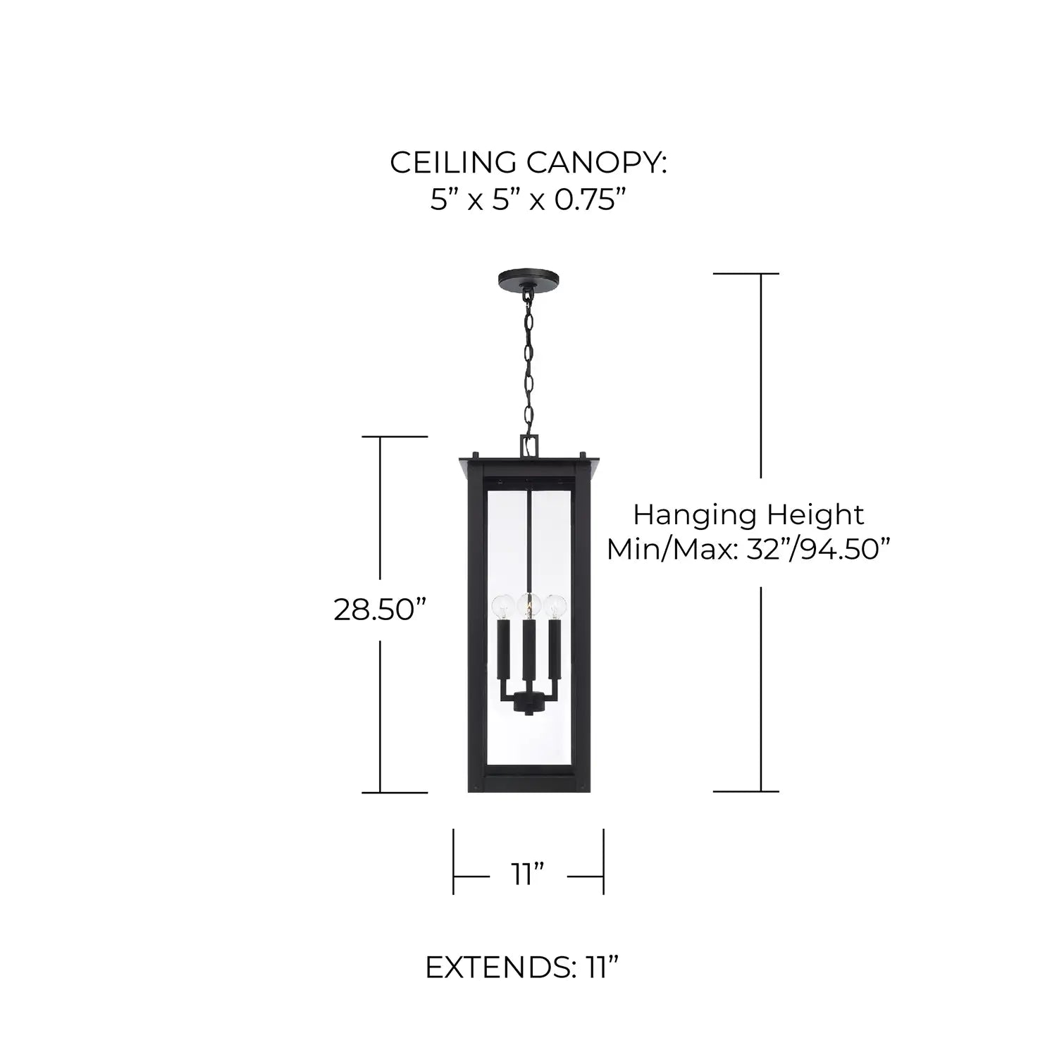 CAPITAL LIGHTING, HUNT OUTDOOR HANGING-LANTERN, OUTDOOR CEILING LIGHT
