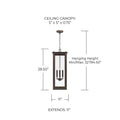 CAPITAL LIGHTING, HUNT OUTDOOR HANGING-LANTERN, OUTDOOR CEILING LIGHT