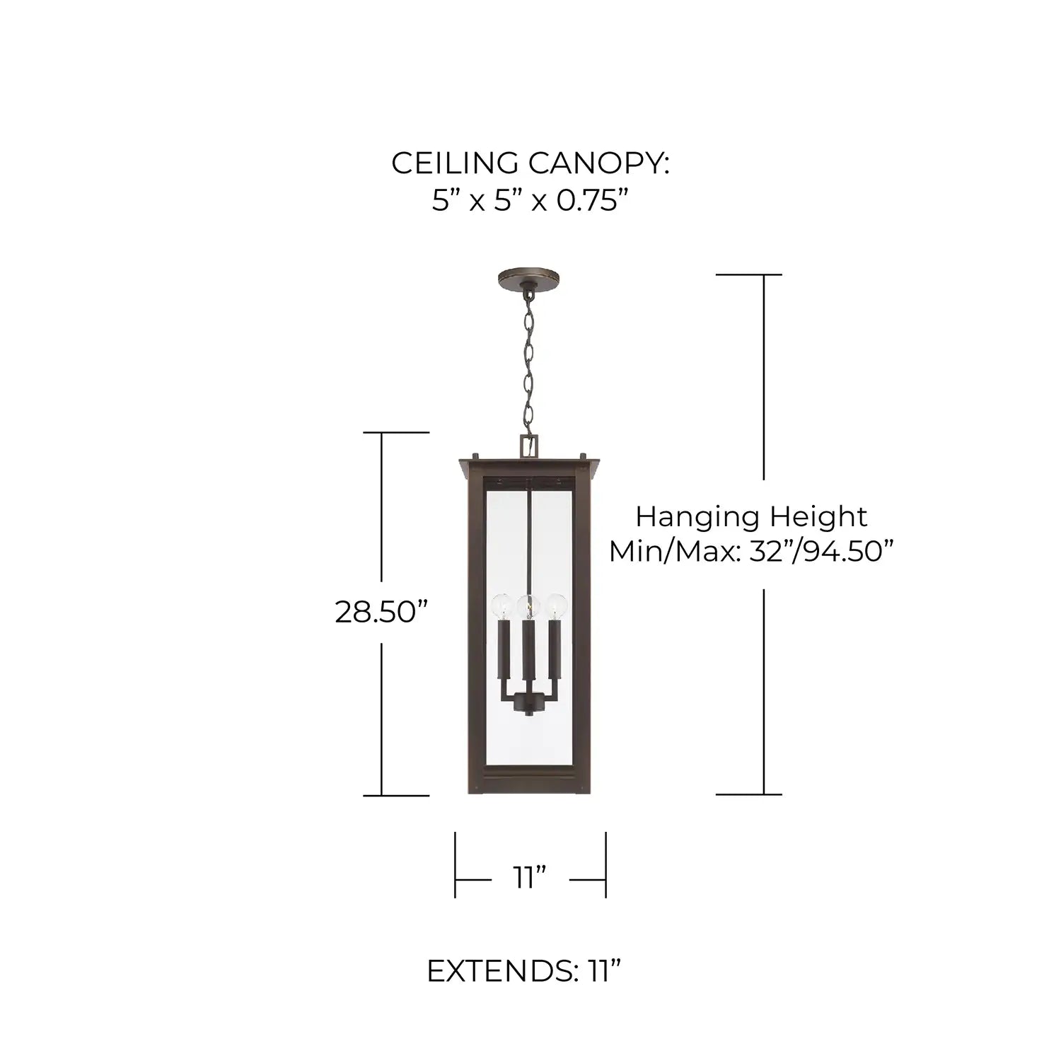 CAPITAL LIGHTING, HUNT OUTDOOR HANGING-LANTERN, OUTDOOR CEILING LIGHT