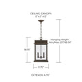 CAPITAL LIGHTING, BOLTON OUTDOOR HANGING-LANTERN, OUTDOOR CEILING LIGHT