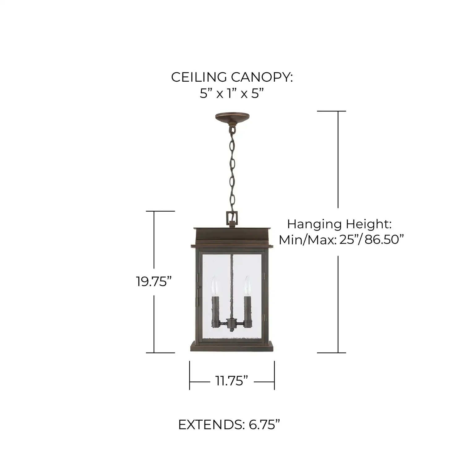CAPITAL LIGHTING, BOLTON OUTDOOR HANGING-LANTERN, OUTDOOR CEILING LIGHT