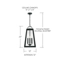 CAPITAL LIGHTING LEIGHTON OUTDOOR HANGING-LANTERN
