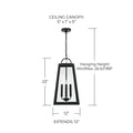 CAPITAL LIGHTING, LEIGHTON OUTDOOR HANGING-LANTERN, OUTDOOR CEILING LIGHT