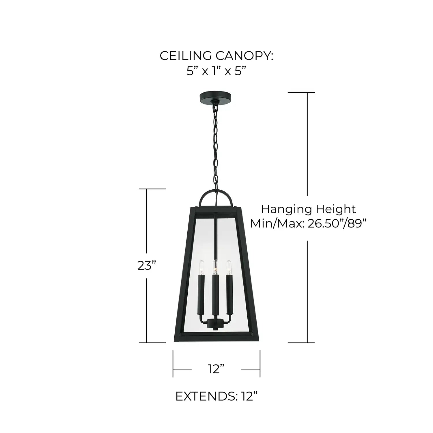 CAPITAL LIGHTING, LEIGHTON OUTDOOR HANGING-LANTERN, OUTDOOR CEILING LIGHT