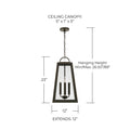 CAPITAL LIGHTING LEIGHTON OUTDOOR HANGING-LANTERN