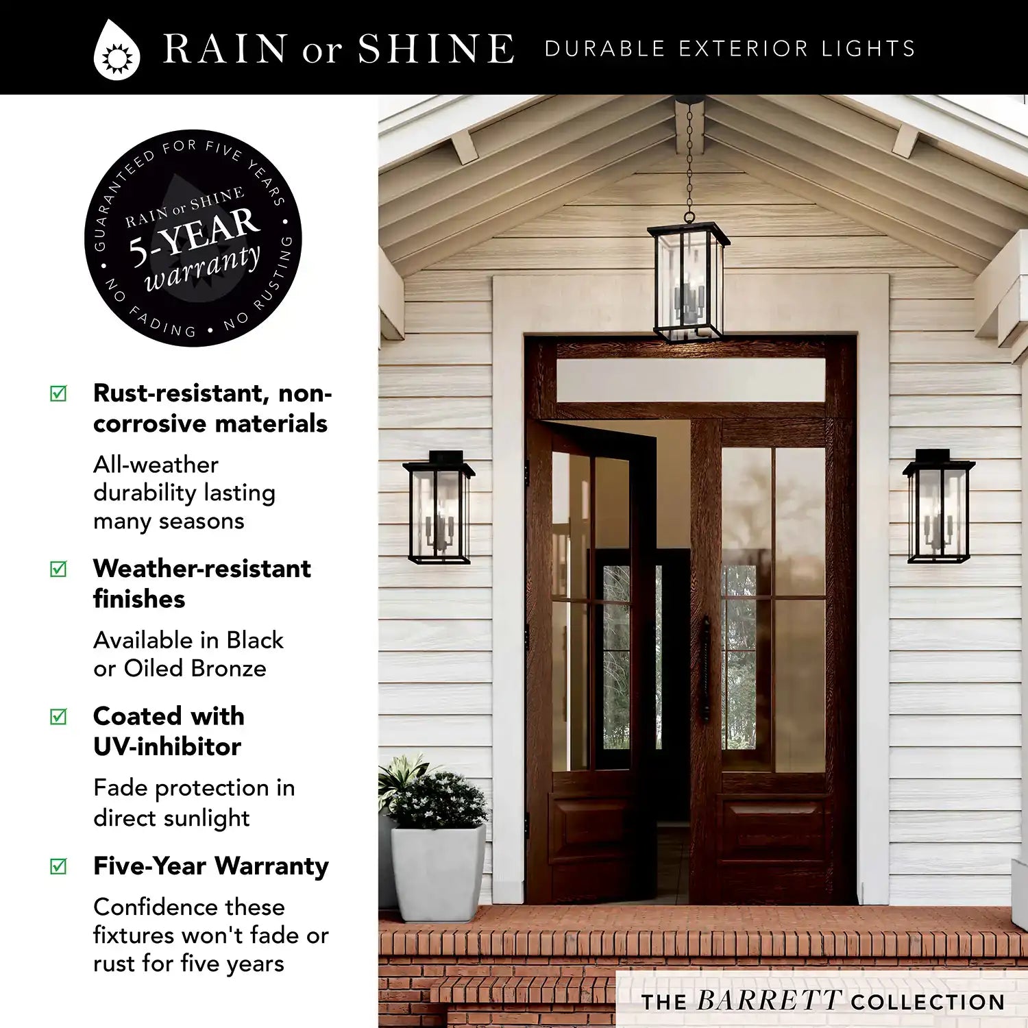 CAPITAL LIGHTING, BARRETT OUTDOOR HANGING-LANTERN, OUTDOOR CEILING LIGHT