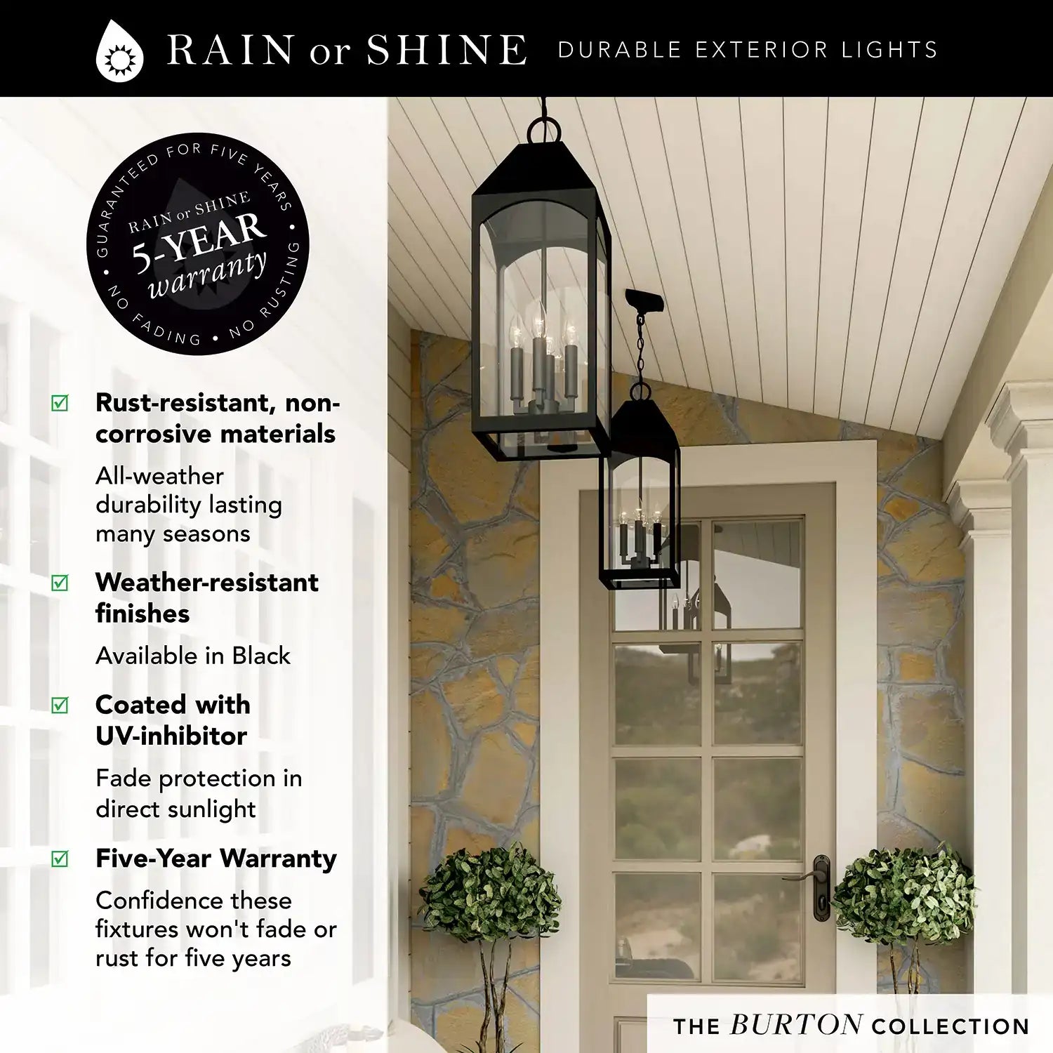 CAPITAL LIGHTING, BURTON OUTDOOR HANGING-LANTERN, OUTDOOR CEILING LIGHT