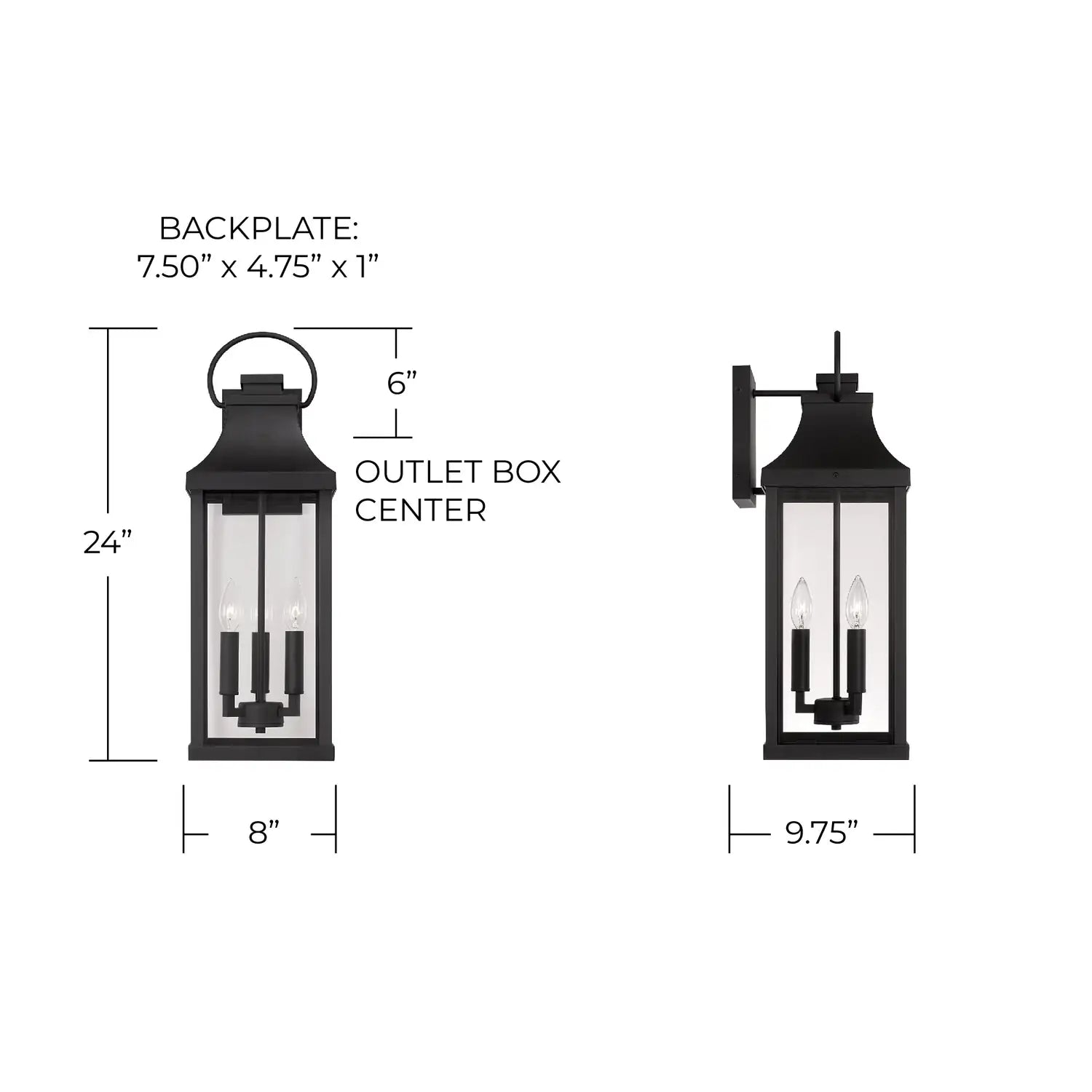 CAPITAL LIGHTING, BRADFORD OUTDOOR WALL-LANTERN, OUTDOOR WALL LIGHTS