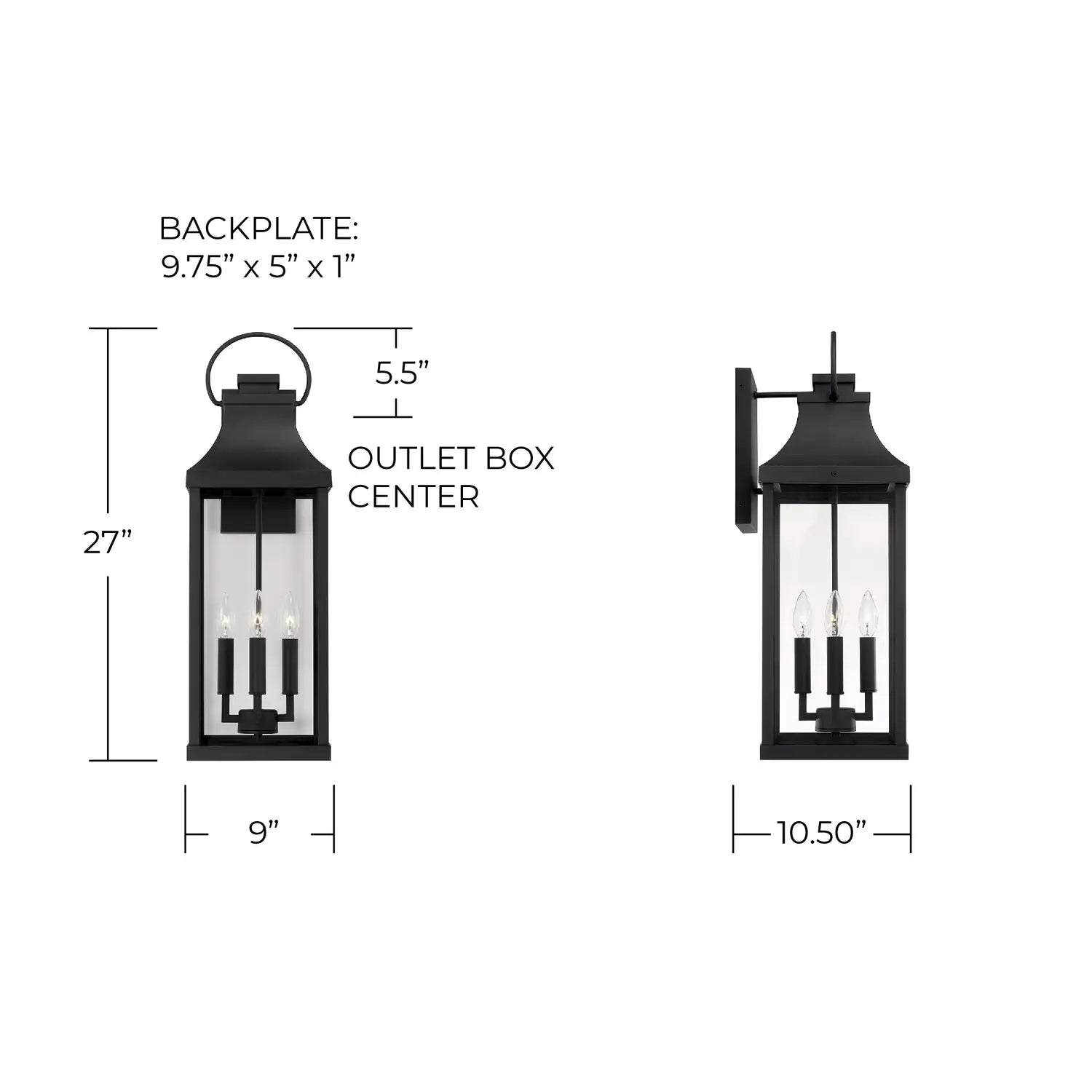 CAPITAL LIGHTING, BRADFORD OUTDOOR WALL-LANTERN, OUTDOOR WALL LIGHTS