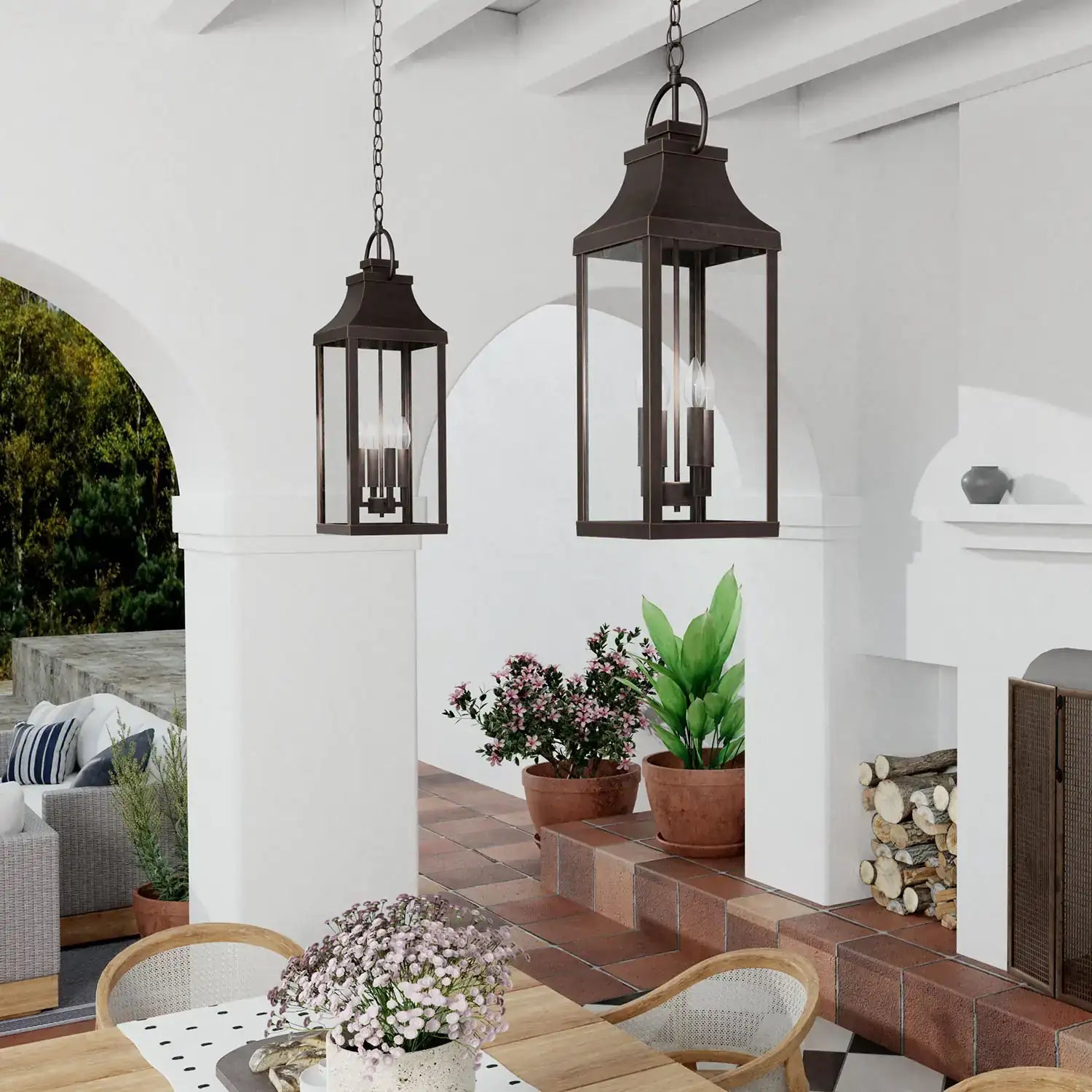 CAPITAL LIGHTING, BRADFORD OUTDOOR HANGING-LANTERN, OUTDOOR CEILING LIGHT