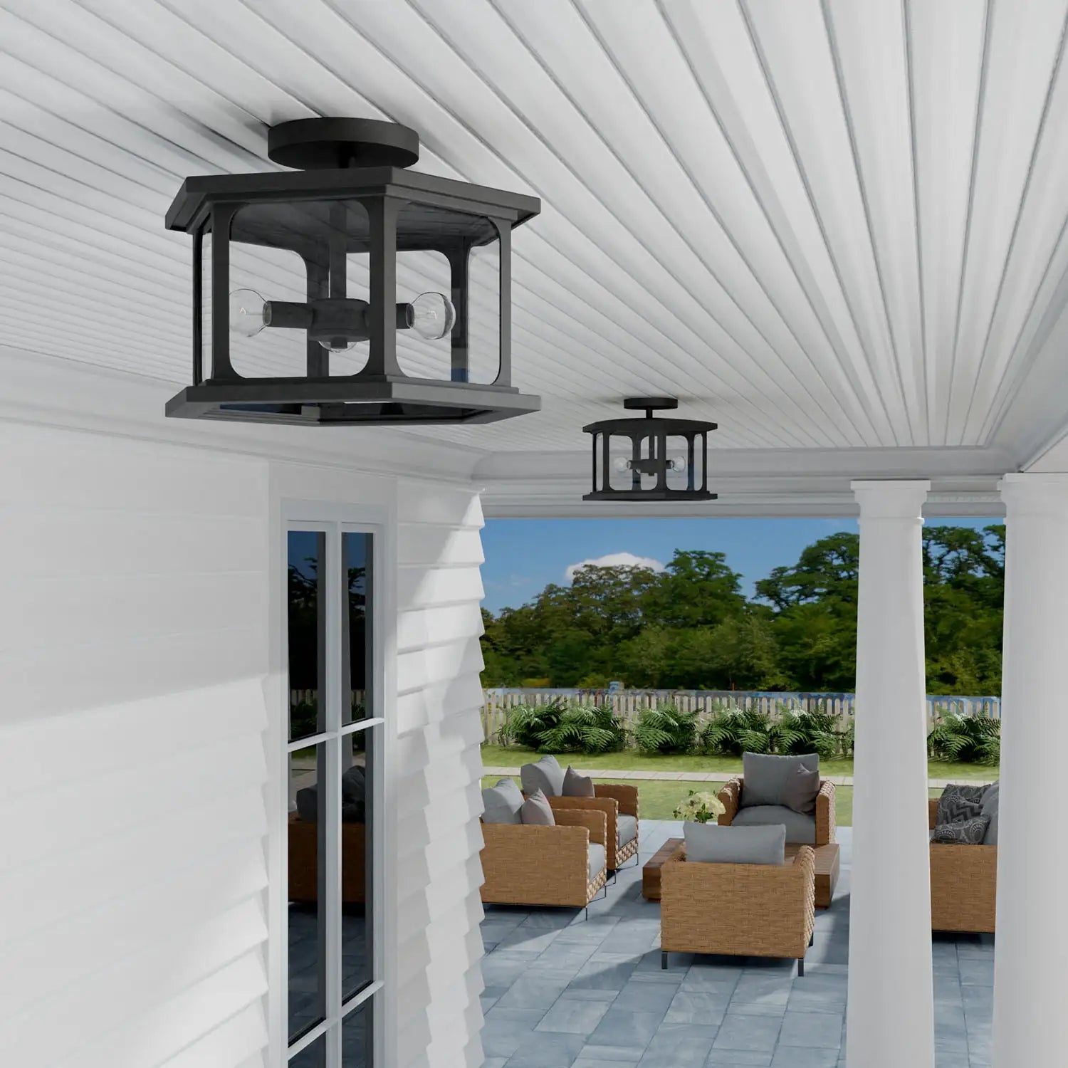 CAPITAL LIGHTING, WALTON OUTDOOR SEMI-FLUSH, OUTDOOR CEILING LIGHT