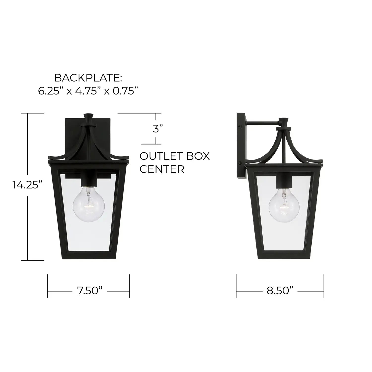 CAPITAL LIGHTING, ADAIR OUTDOOR WALL-LANTERN, OUTDOOR WALL LIGHTS