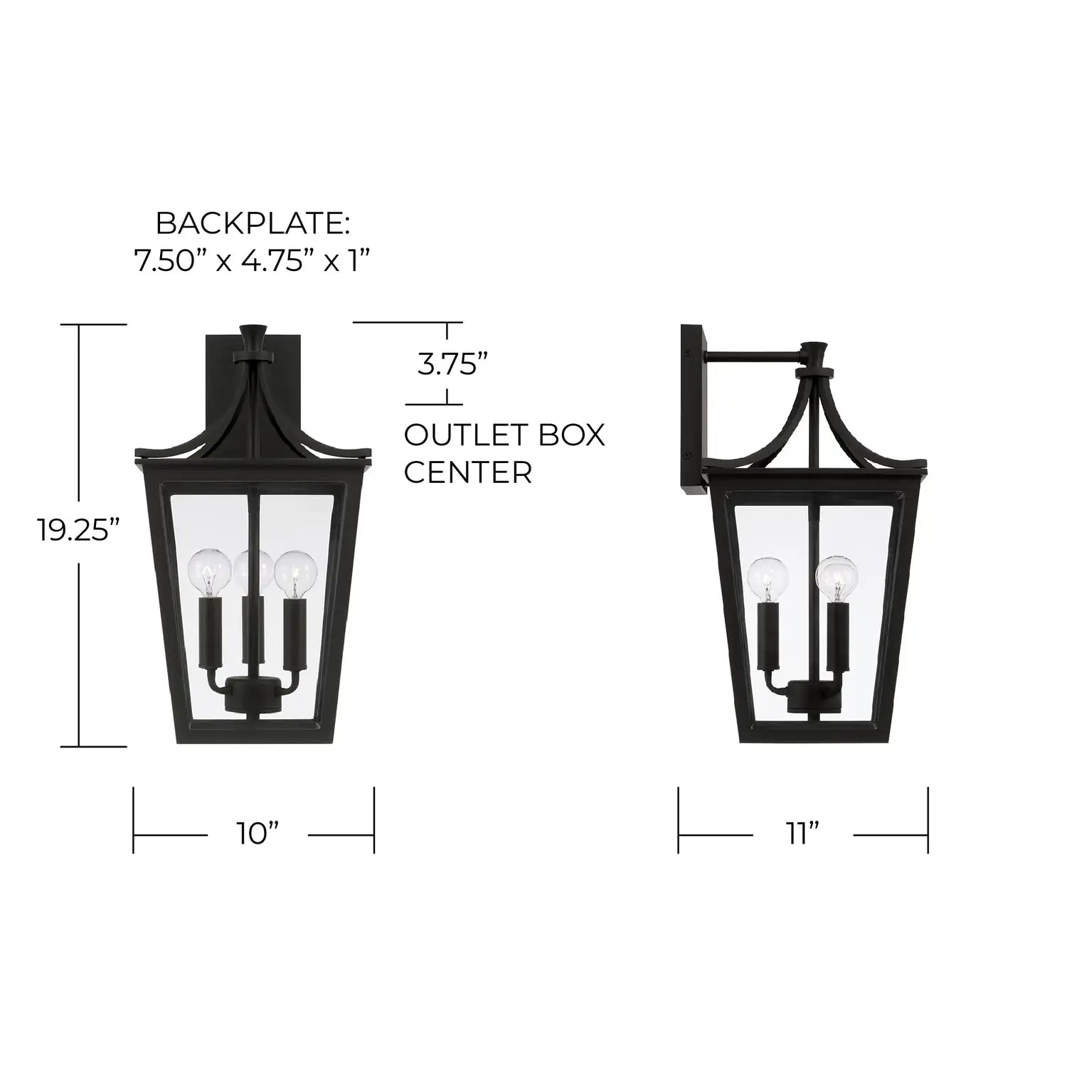 CAPITAL LIGHTING, ADAIR OUTDOOR WALL-LANTERN, OUTDOOR WALL LIGHTS