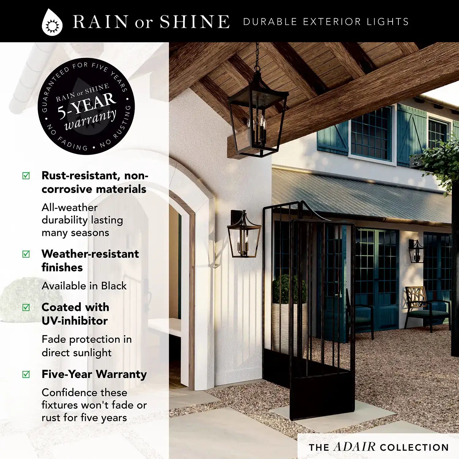 CAPITAL LIGHTING, ADAIR OUTDOOR HANGING-LANTERN, OUTDOOR CEILING LIGHT
