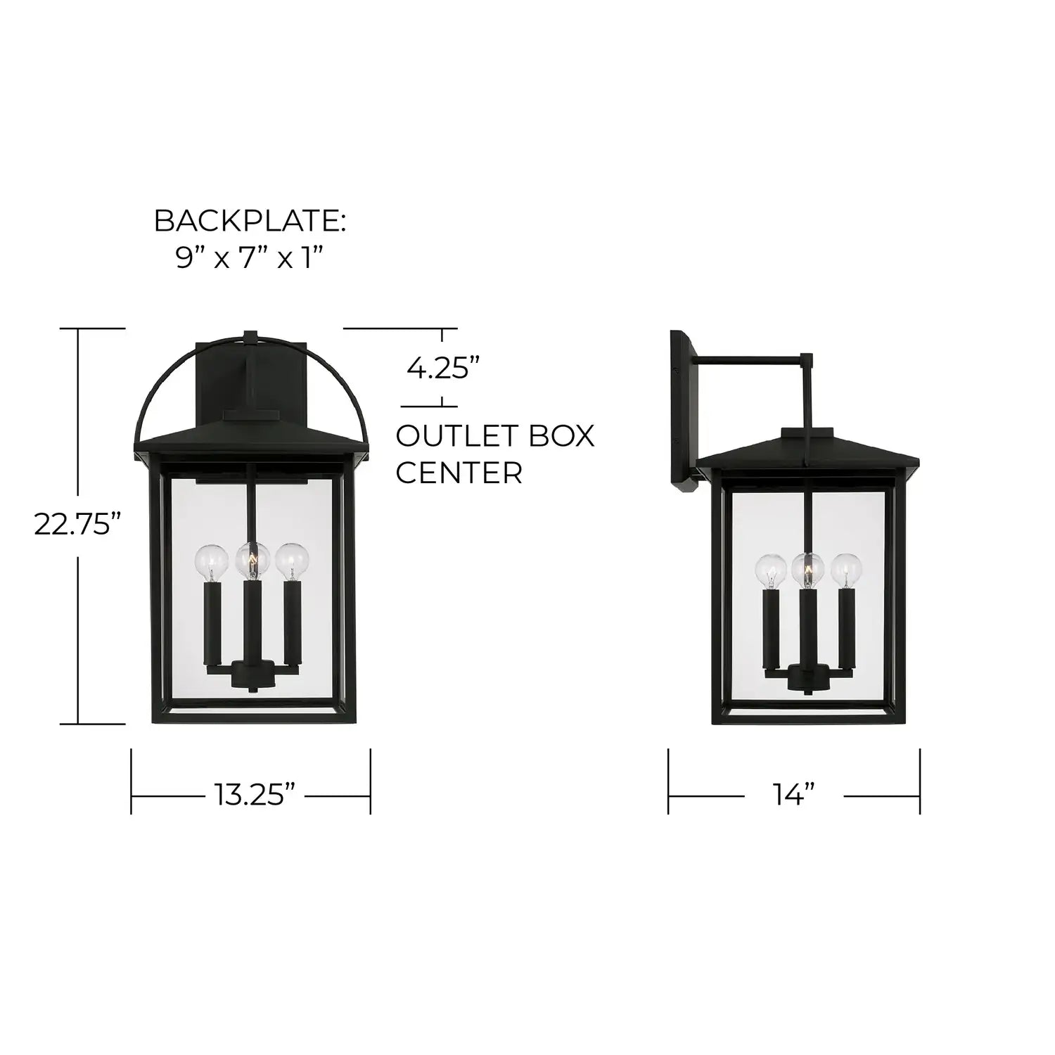 CAPITAL LIGHTING, BRYSON OUTDOOR WALL-LANTERN, OUTDOOR WALL LIGHTS