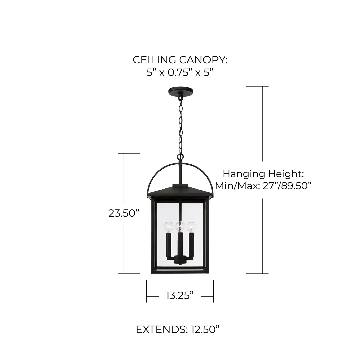 CAPITAL LIGHTING, BRYSON OUTDOOR HANGING-LANTERN, OUTDOOR CEILING LIGHT