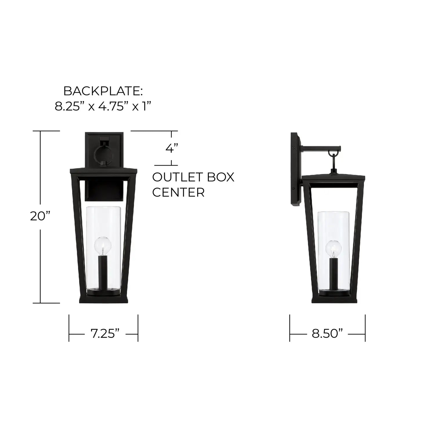 CAPITAL LIGHTING, ELLIOTT OUTDOOR WALL-LANTERN, OUTDOOR WALL LIGHTS