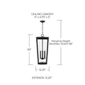 CAPITAL LIGHTING, ELLIOTT OUTDOOR HANGING-LANTERN, OUTDOOR CEILING LIGHT