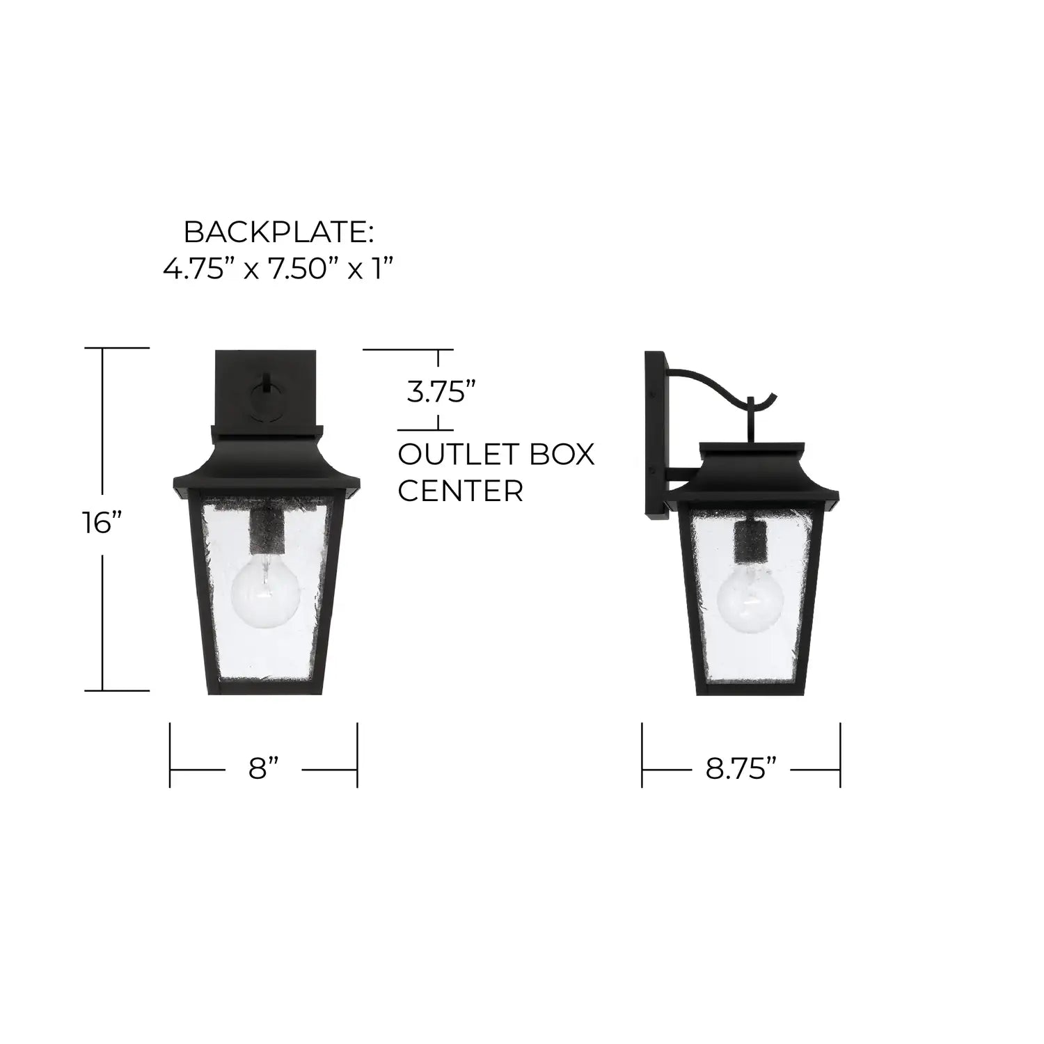 CAPITAL LIGHTING, CHANDLER OUTDOOR WALL-LANTERN, OUTDOOR WALL LIGHTS
