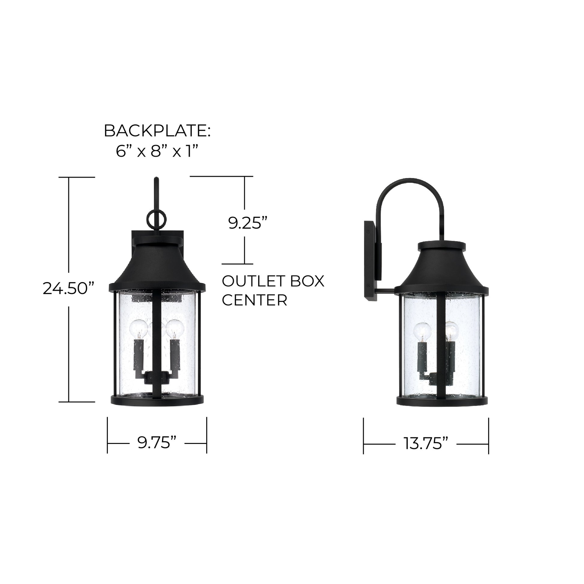 CAPITAL LIGHTING BRIDGER OUTDOOR WALL-LANTERN