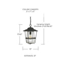CAPITAL LIGHTING, CREEKSIDE OUTDOOR HANGING-LANTERN, OUTDOOR CEILING LIGHT