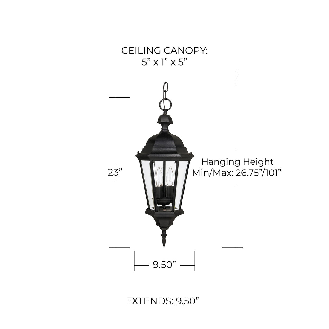 CAPITAL LIGHTING CARRIAGE HOUSE OUTDOOR HANGING-LANTERN