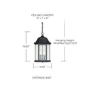 CAPITAL LIGHTING, MAIN STREET OUTDOOR HANGING-LANTERN, OUTDOOR CEILING LIGHT