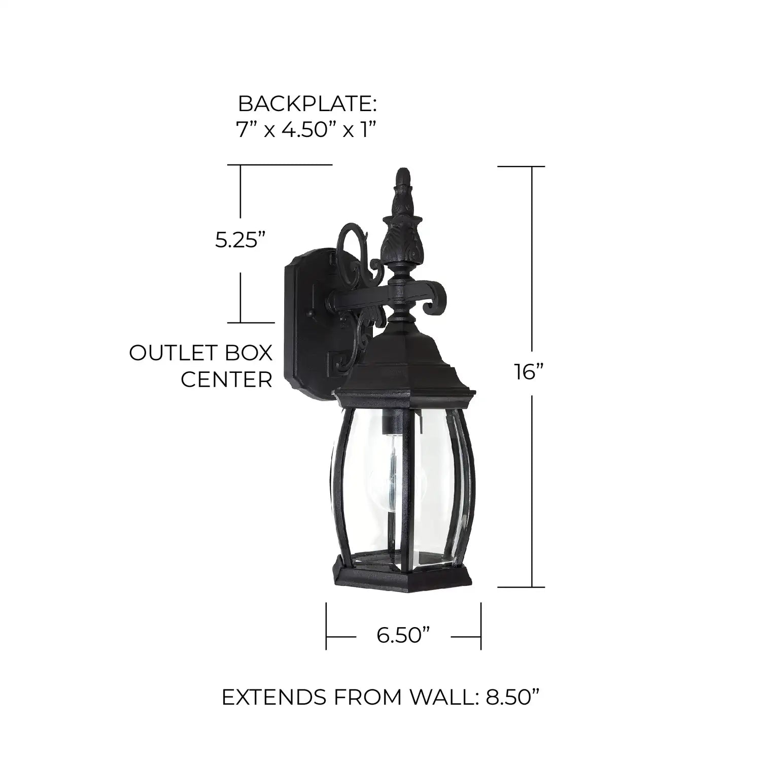 CAPITAL LIGHTING, FRENCH COUNTRY OUTDOOR WALL-LANTERN, OUTDOOR WALL LIGHTS
