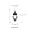 CAPITAL LIGHTING, FRENCH COUNTRY OUTDOOR HANGING-LANTERN, OUTDOOR CEILING LIGHT