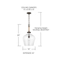 CAPITAL LIGHTING, BOLAND PENDANT, PENDANT LIGHT
