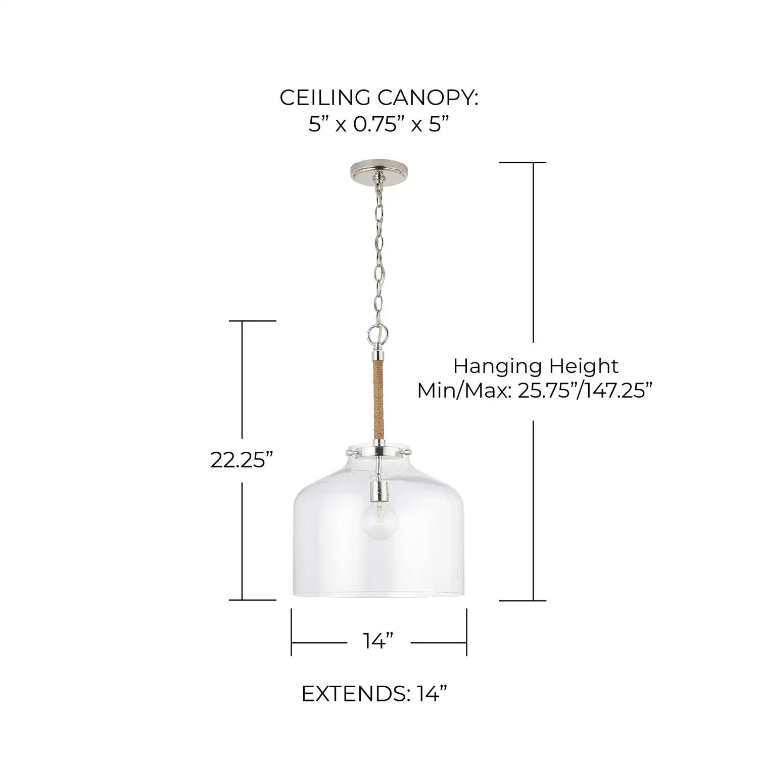 CAPITAL LIGHTING, CORDE PENDANT, PENDANT LIGHT