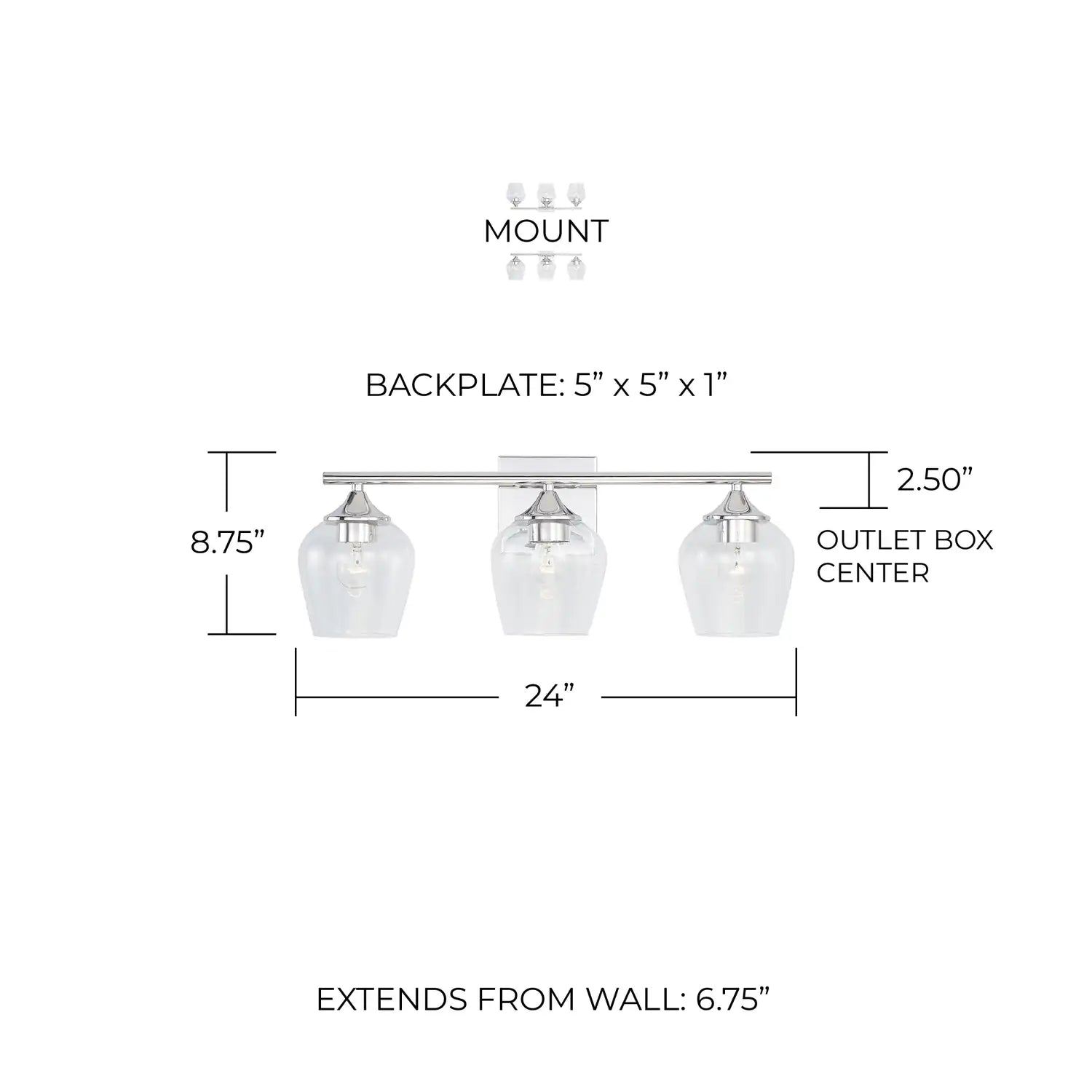 CAPITAL LIGHTING, RECE VANITY, VANITY LIGHT