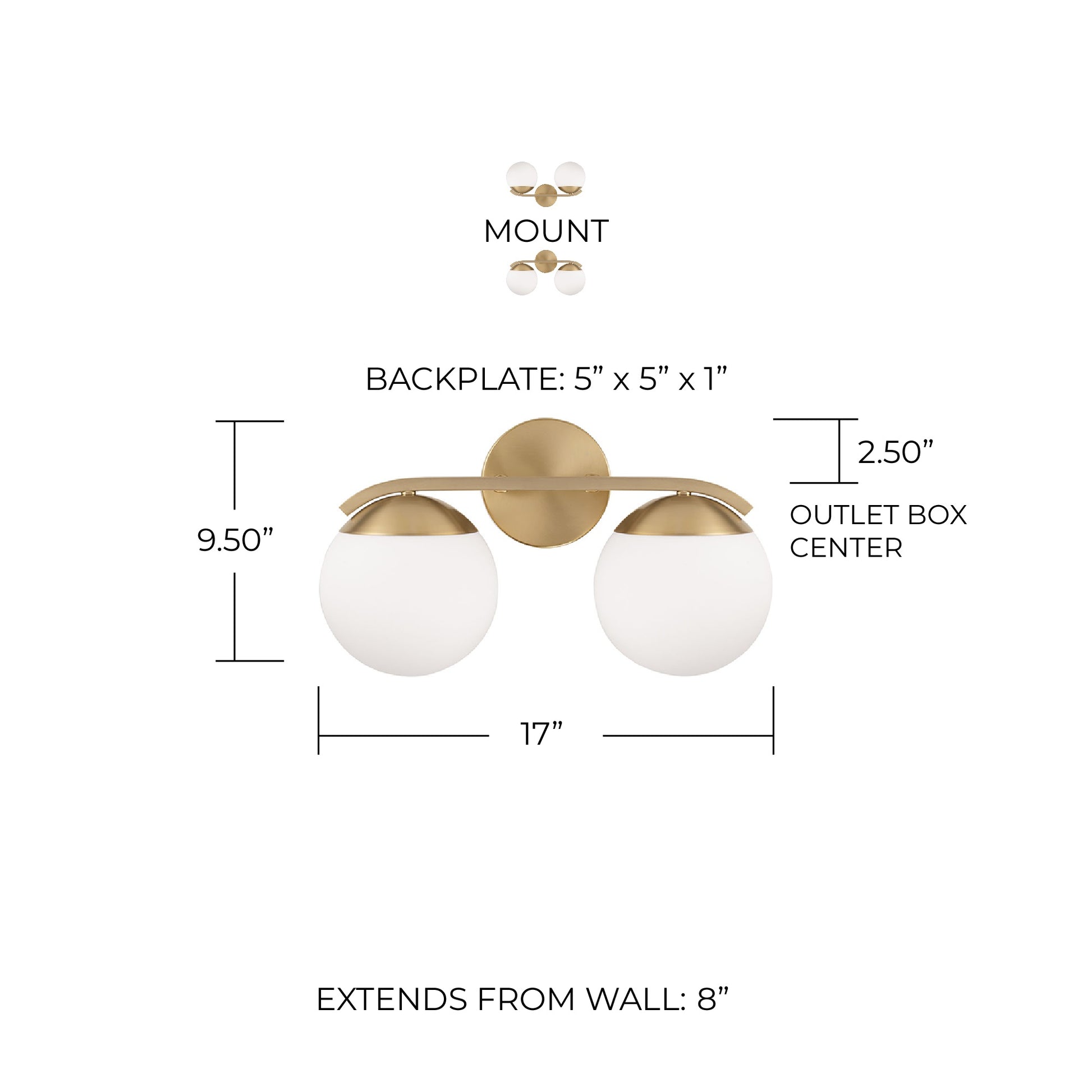 AUSTIN ALLEN & CO, OLIVER VANITY, VANITY LIGHT