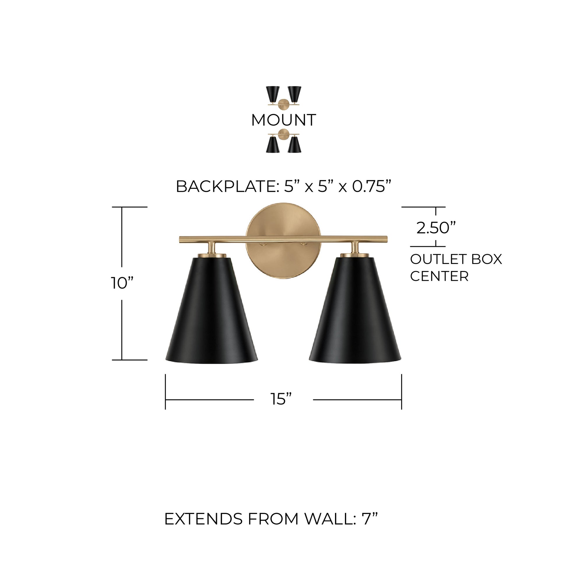 AUSTIN ALLEN & CO, CHARLIE VANITY, VANITY LIGHT