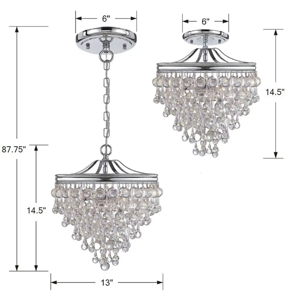 CRYSTORAMA, CALYPSO SEMI FLUSH MOUNT, FLUSH MOUNT CEILING LIGHTS