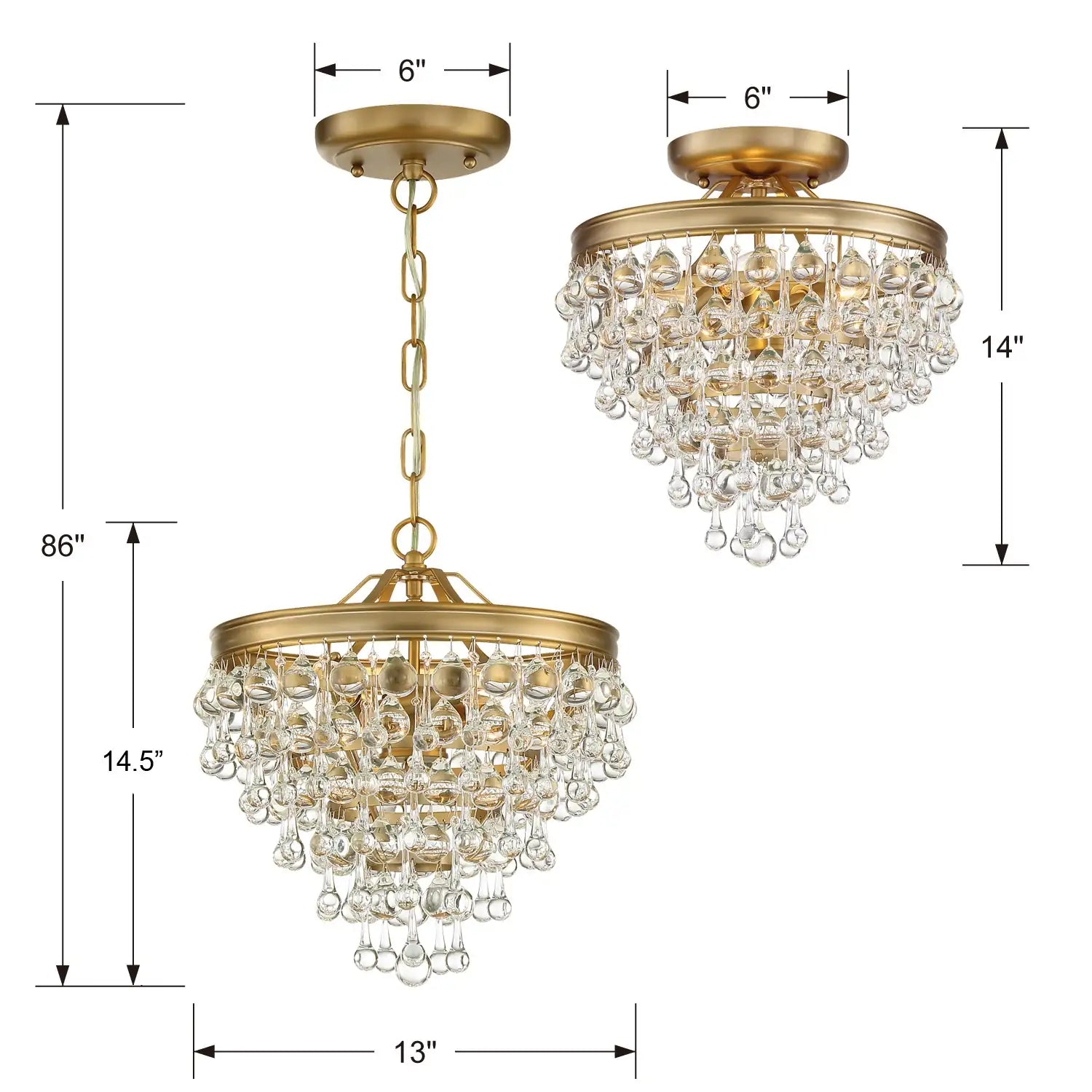 CRYSTORAMA, CALYPSO SEMI FLUSH MOUNT, FLUSH MOUNT CEILING LIGHTS