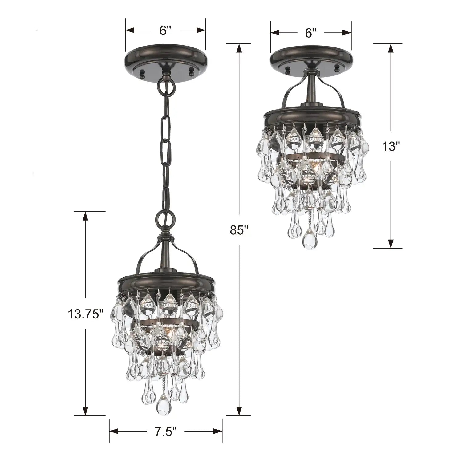 CRYSTORAMA, CALYPSO SEMI FLUSH MOUNT, FLUSH MOUNT CEILING LIGHTS