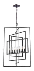 CRYSTORAMA, CAPRI RAW STEEL LANTERN CHANDELIER, CHANDELIER LIGHT